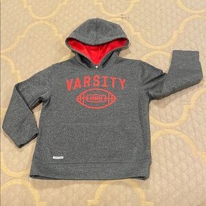 Gray and Red Kids Varsity Hoodie